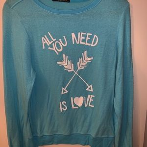 “All You Need Is Love” blue Wildfox sweatshirt!!